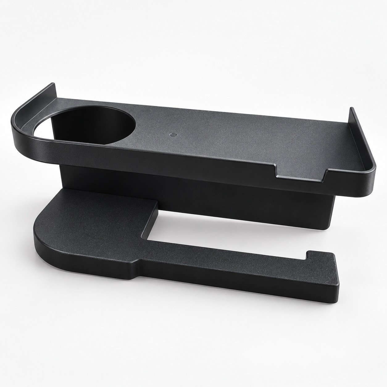 Suporte de Papel Higiénico com Prateleira — Preto